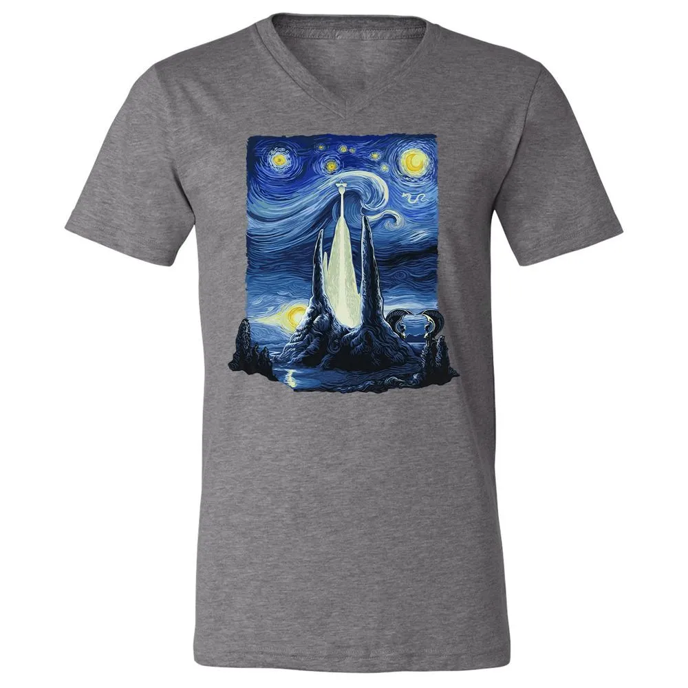 Unisex V-Neck T-Shirt - 5C6JR9D2 - Deep Heather - 13