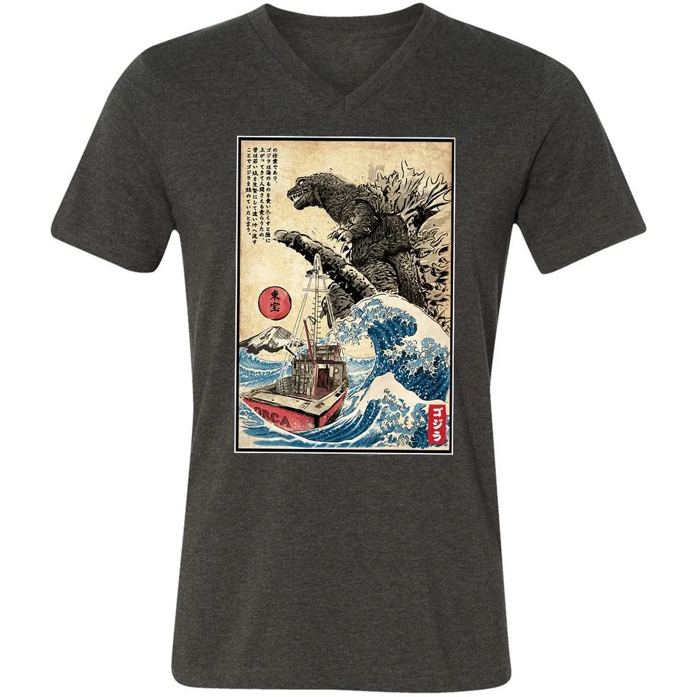 Unisex V-Neck T-Shirt - CB84T88J - Dark Grey Heather - 8