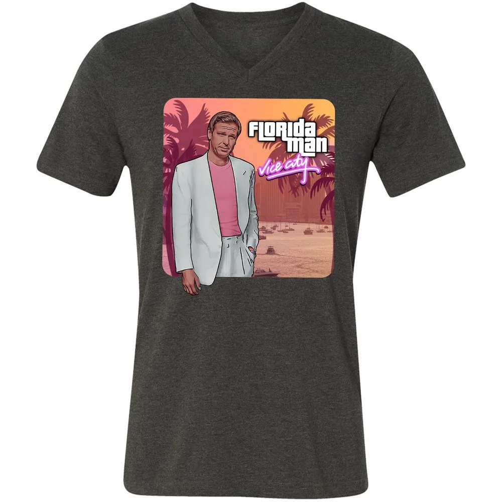 Unisex V-Neck T-Shirt - 9A638SXT - Dark Grey Heather - 8