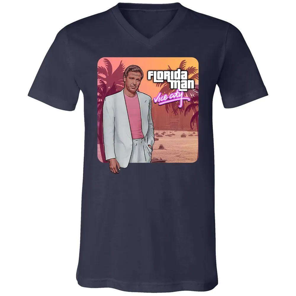 Unisex V-Neck T-Shirt - 9A638SXT - Navy - 2