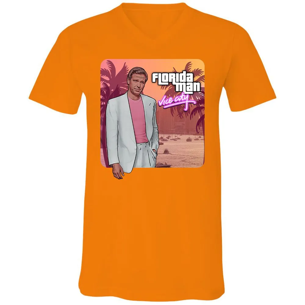 Unisex V-Neck T-Shirt - 9A638SXT - Orange - 11