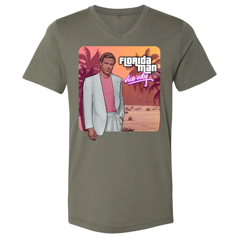 Unisex V-Neck T-Shirt - 9A638SXT - Military Green - 10