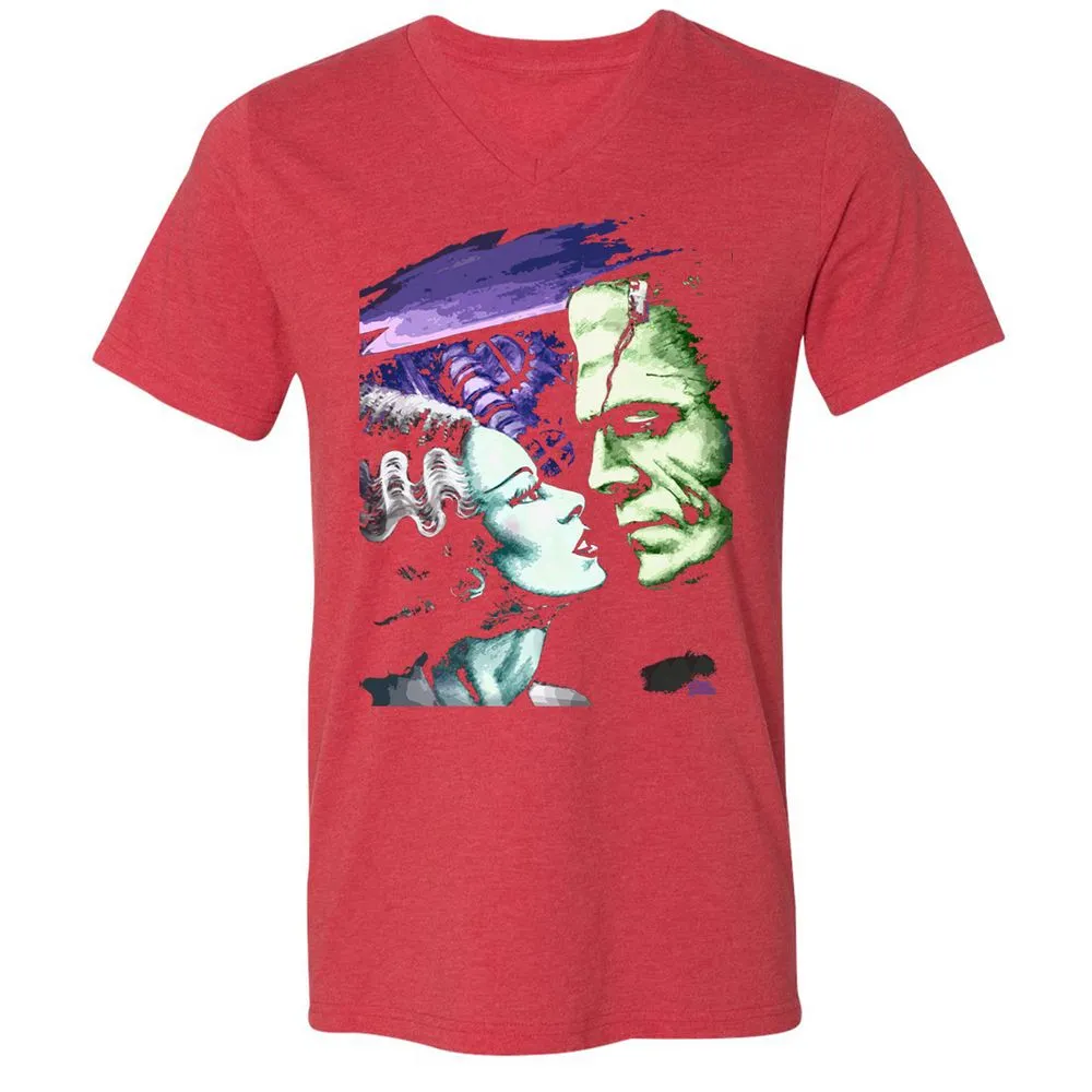 Unisex V-Neck T-Shirt - 8FCJXLRW - Heather Red - 16