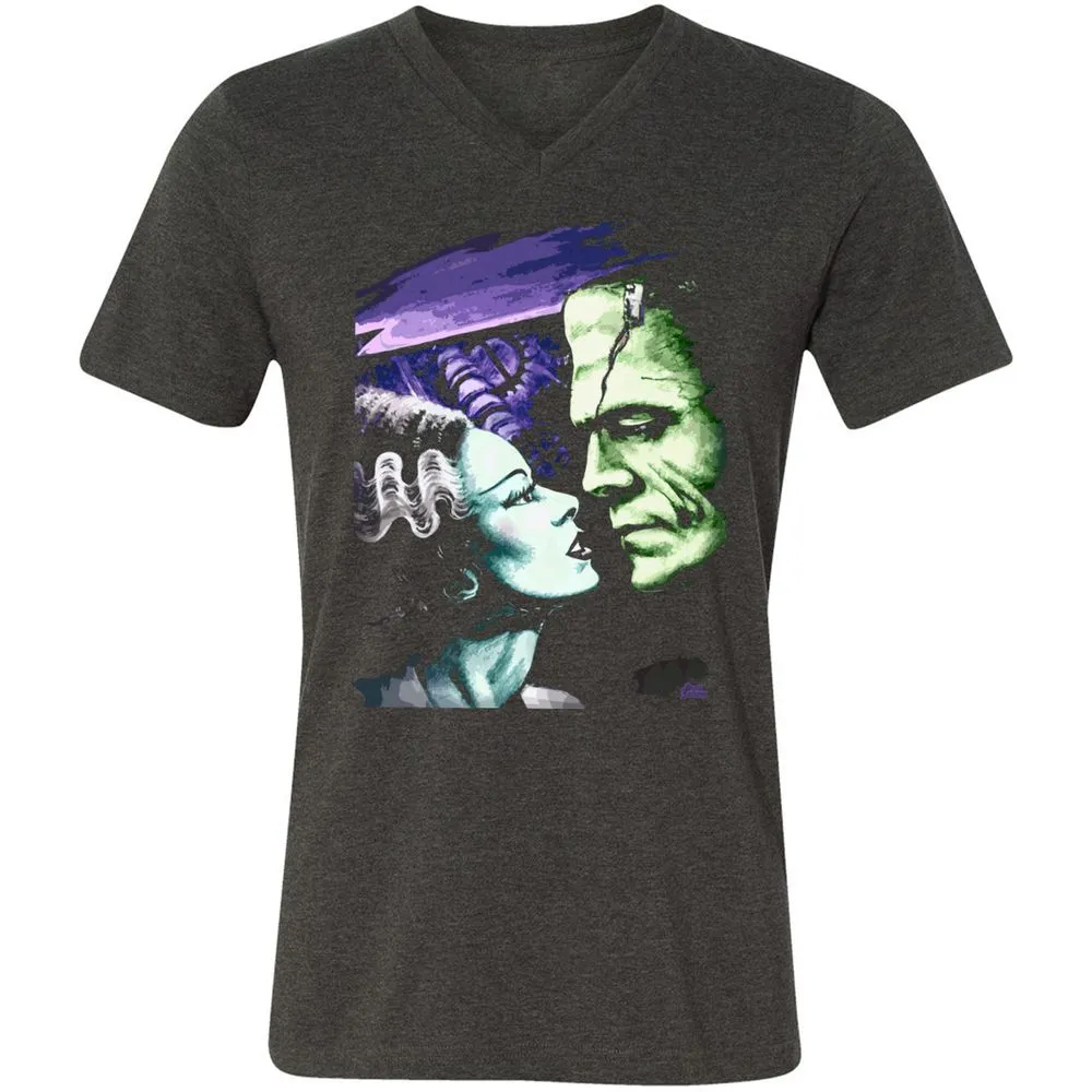 Unisex V-Neck T-Shirt - 8FCJXLRW - Dark Grey Heather - 8