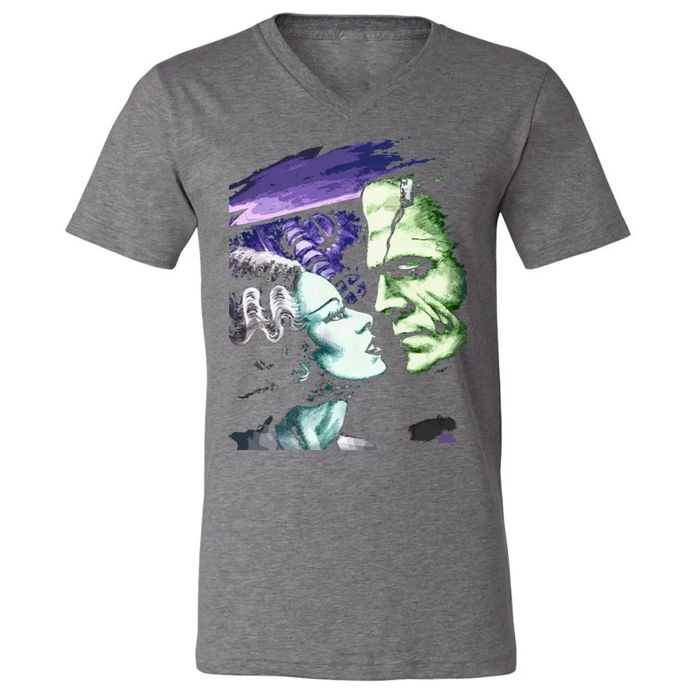 Unisex V-Neck T-Shirt - 8FCJXLRW - Deep Heather - 13