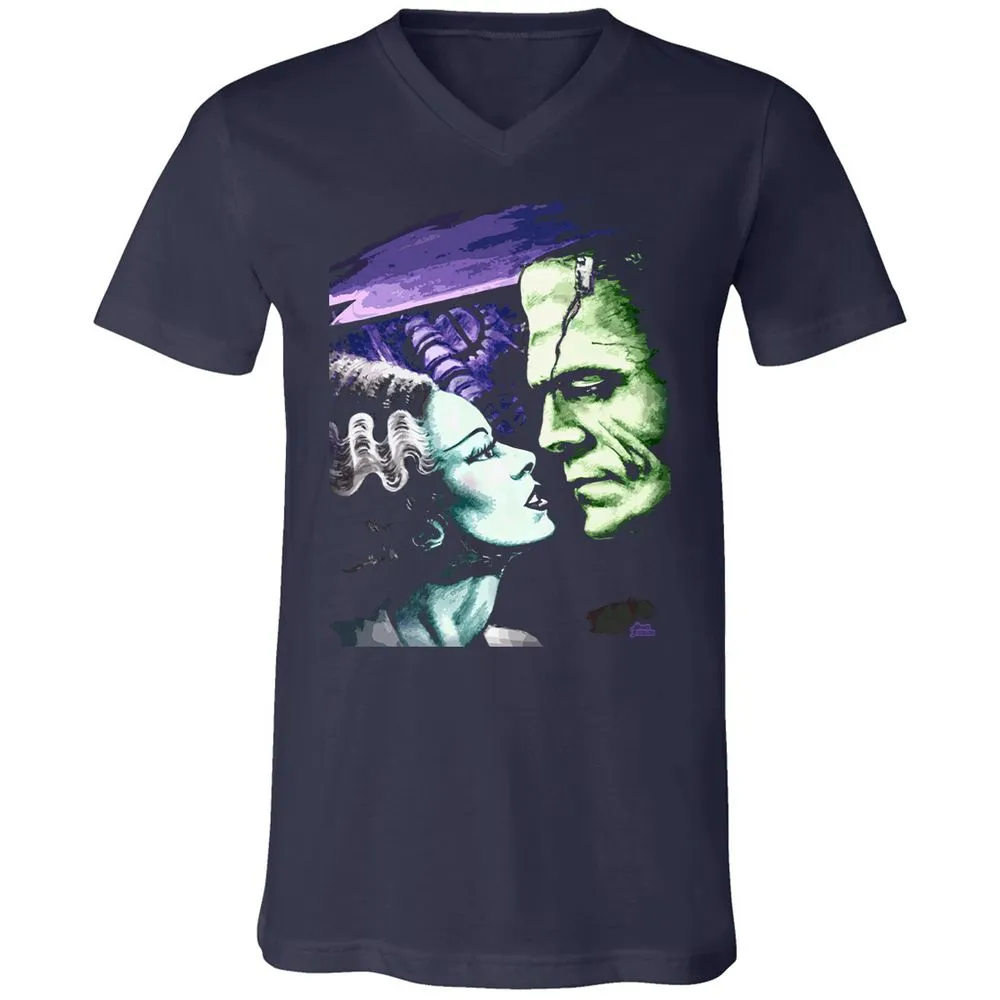 Unisex V-Neck T-Shirt - 8FCJXLRW - Navy - 2