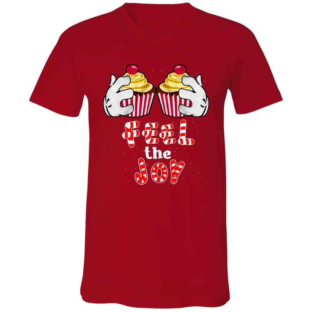 Unisex V-Neck T-Shirt - S6B8F59B - Red - 3