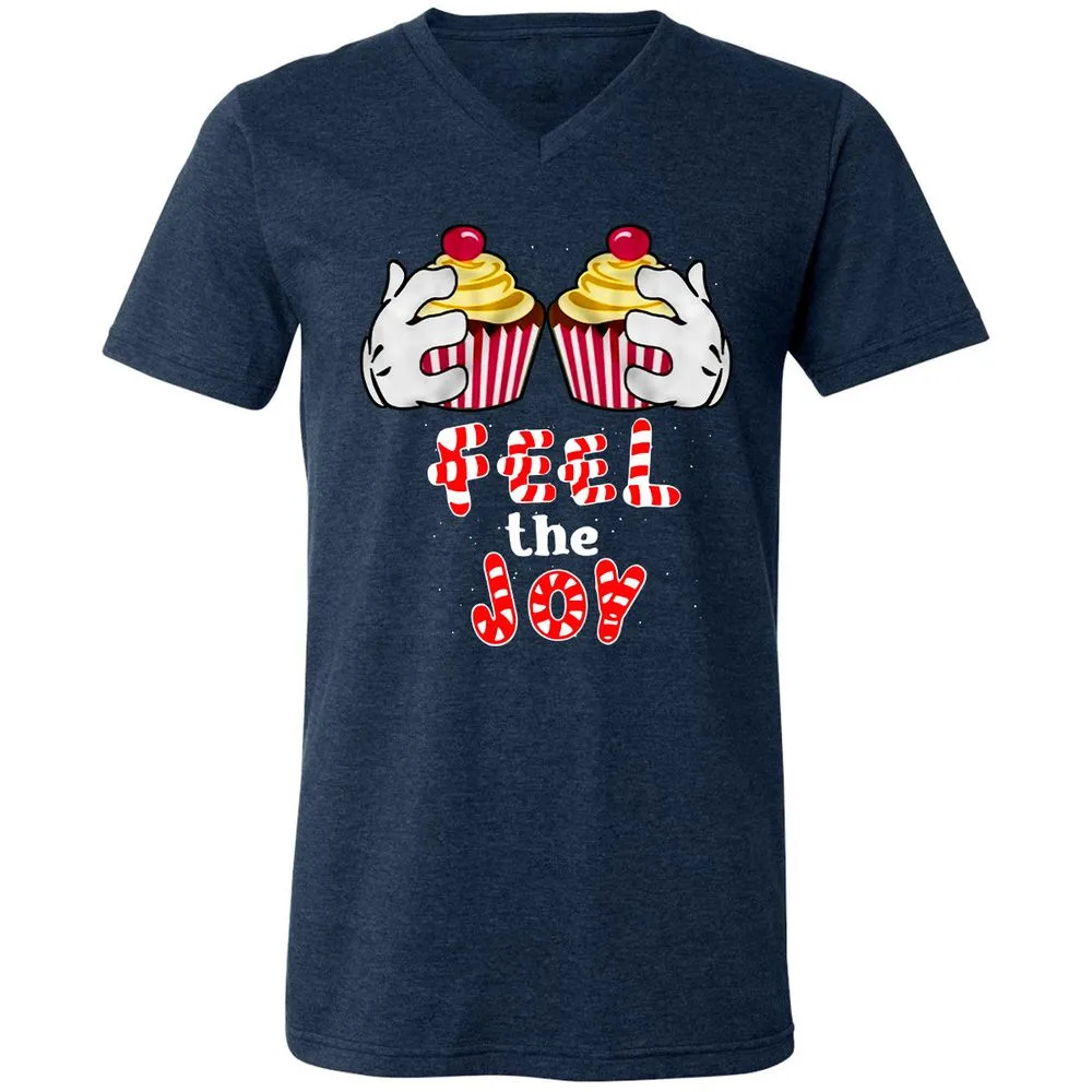 Unisex V-Neck T-Shirt - S6B8F59B - Heather Navy - 15
