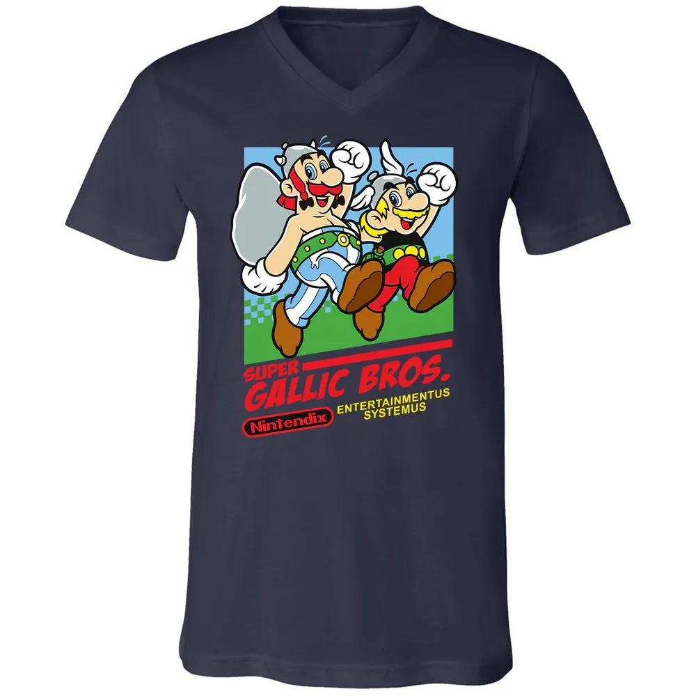 Unisex V-Neck T-Shirt - C4M589FP - Navy - 2