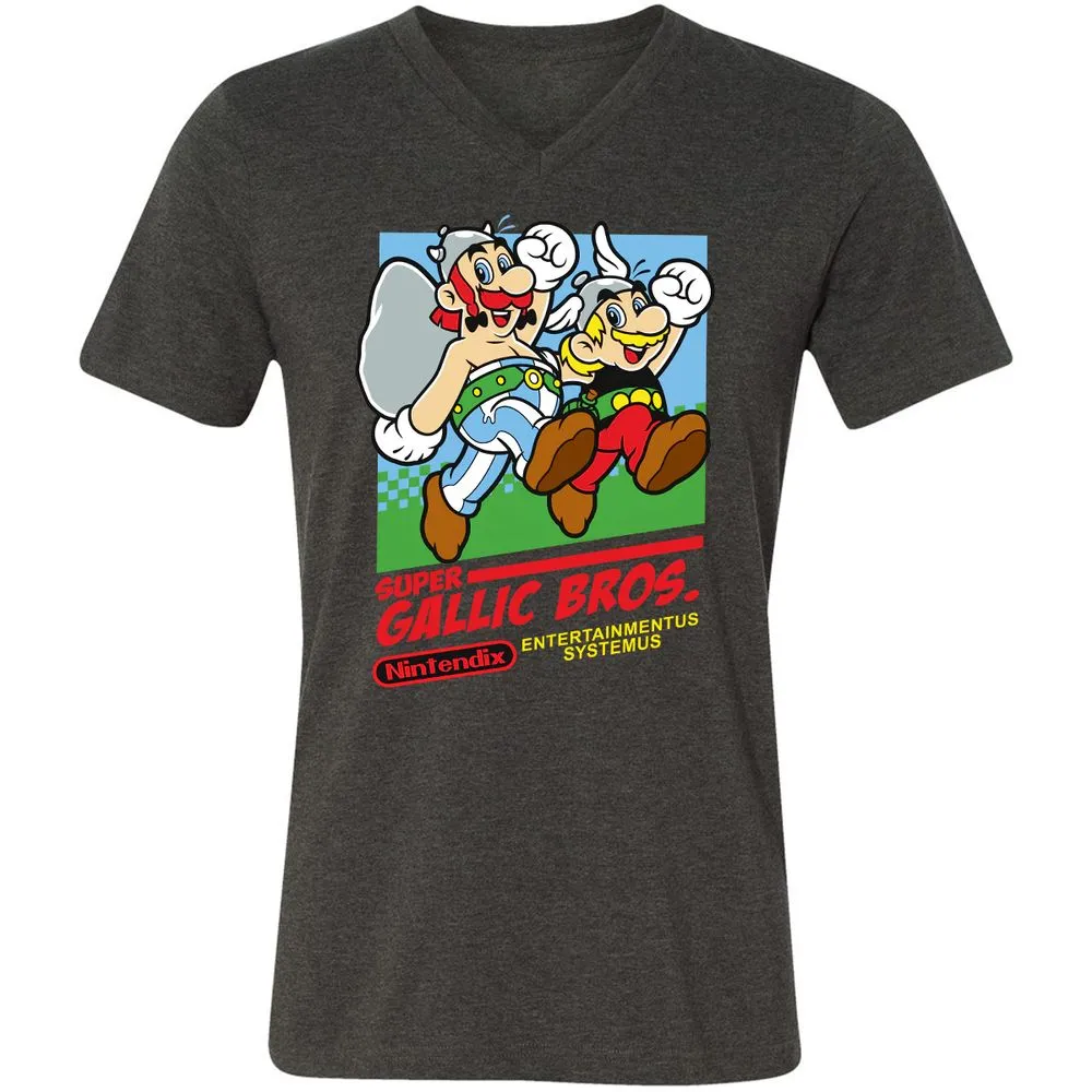 Unisex V-Neck T-Shirt - C4M589FP - Dark Grey Heather - 8