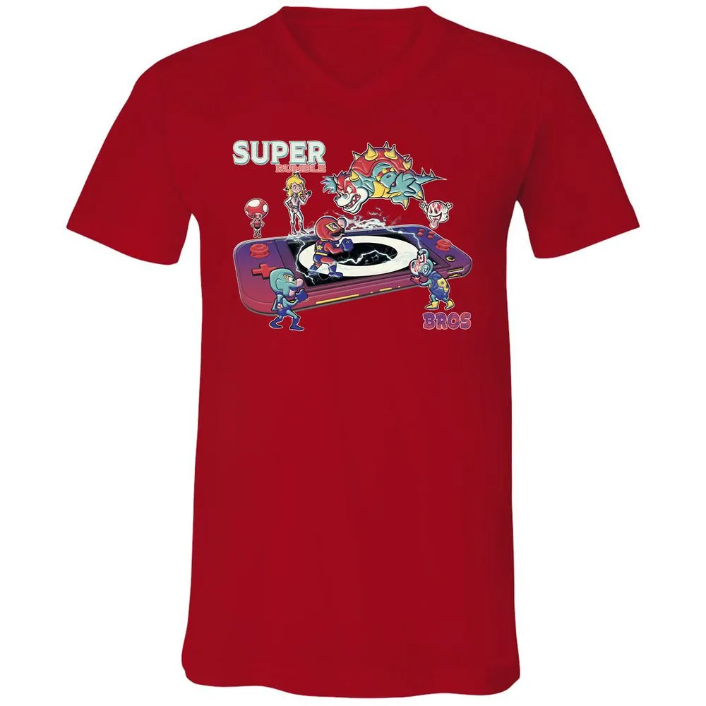 Unisex V-Neck T-Shirt - 8TKV3GJQ - Red - 3