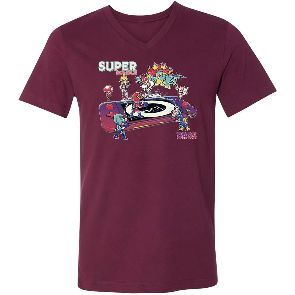 Unisex V-Neck T-Shirt - 8TKV3GJQ - Maroon - 6