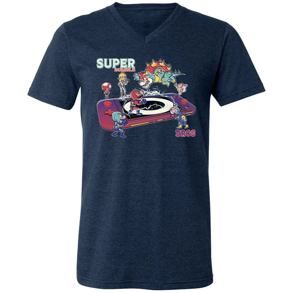 Unisex V-Neck T-Shirt - 8TKV3GJQ - Heather Navy - 15
