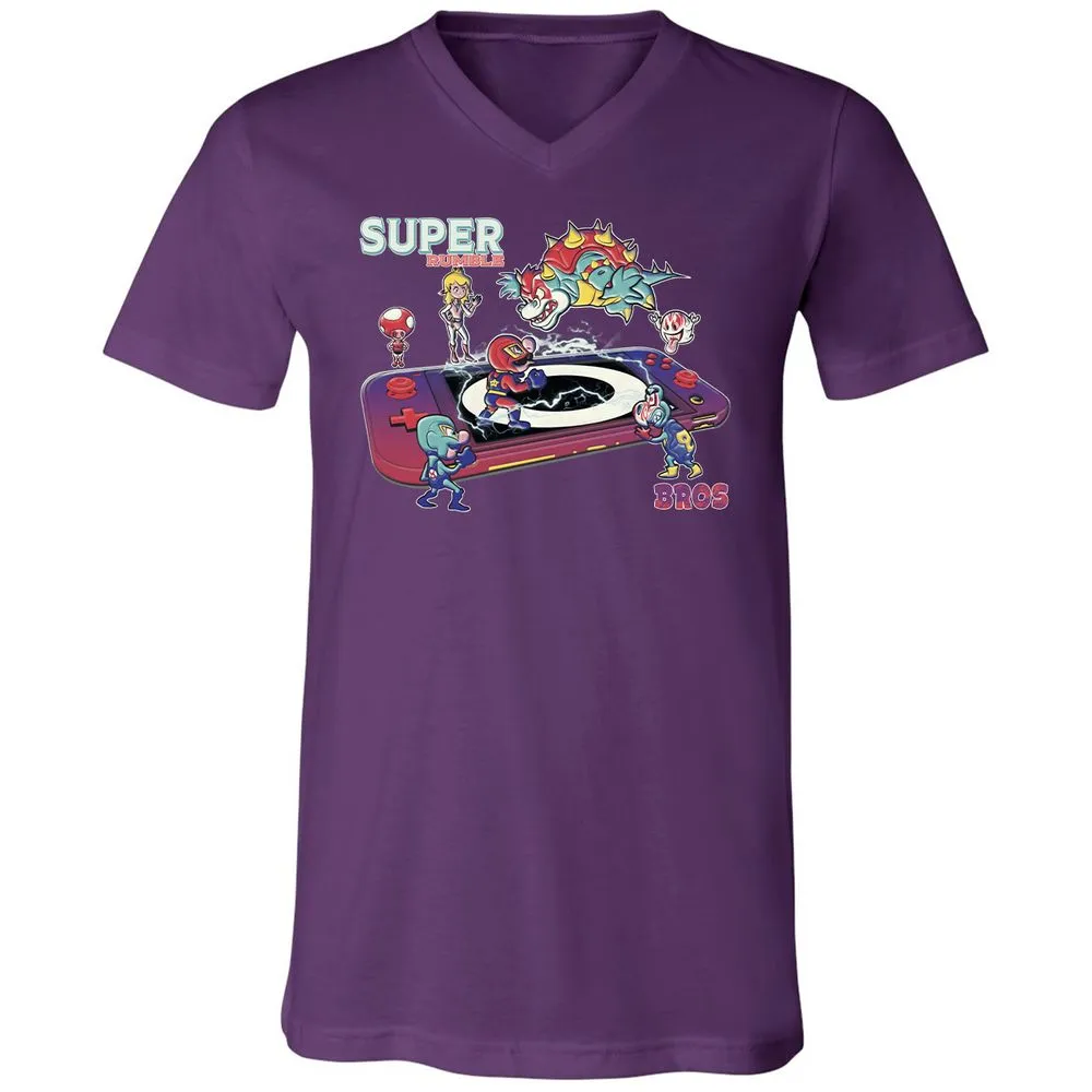 Unisex V-Neck T-Shirt - 8TKV3GJQ - Team Purple - 9