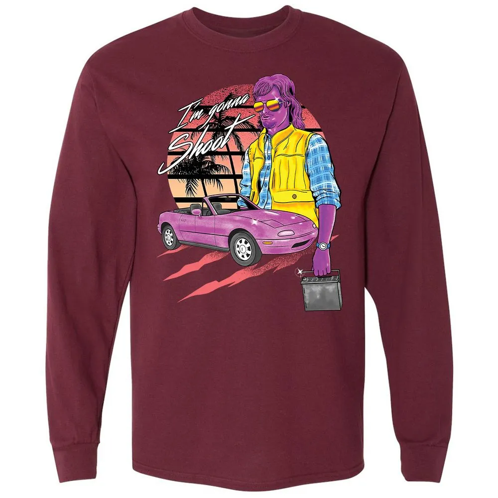 Long Sleeve T-Shirt - KZT8G1B5 - Maroon - 11
