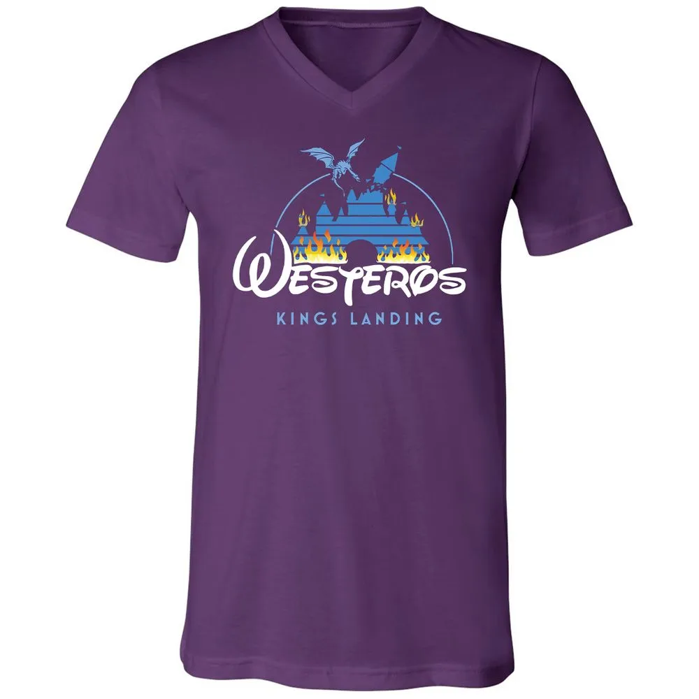 Unisex V-Neck T-Shirt - UCTALBPQ - Team Purple - 9
