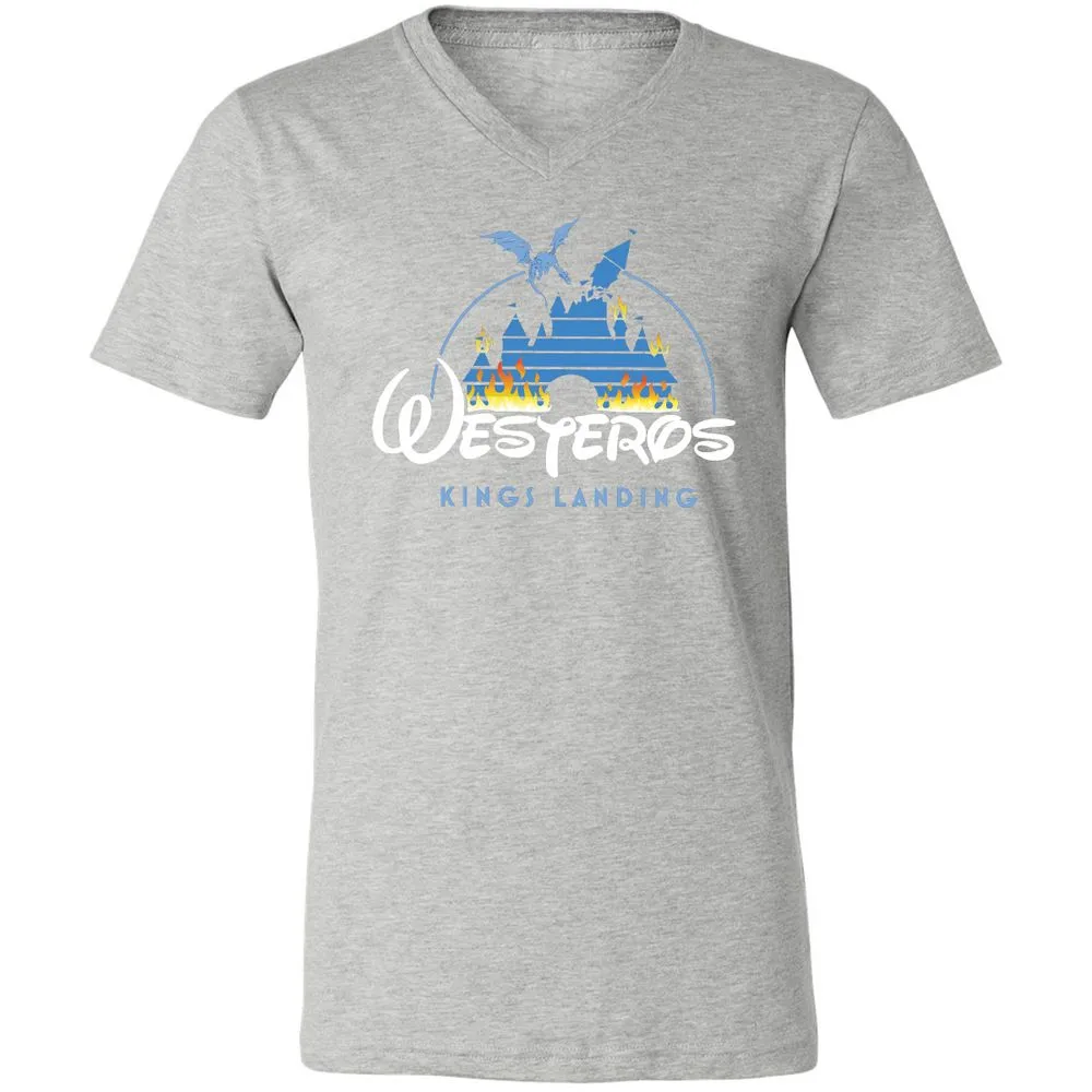 Unisex V-Neck T-Shirt - UCTALBPQ - Athletic Heather - 7