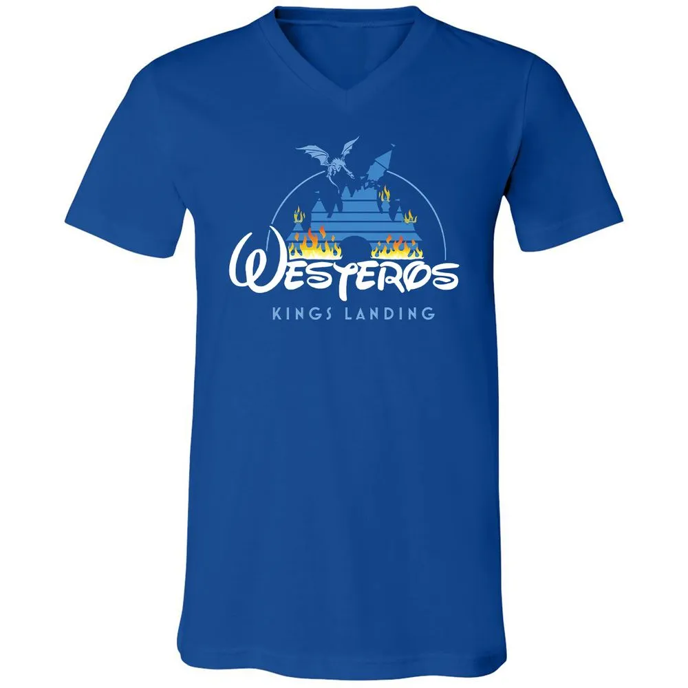 Unisex V-Neck T-Shirt - UCTALBPQ - True Royal - 4