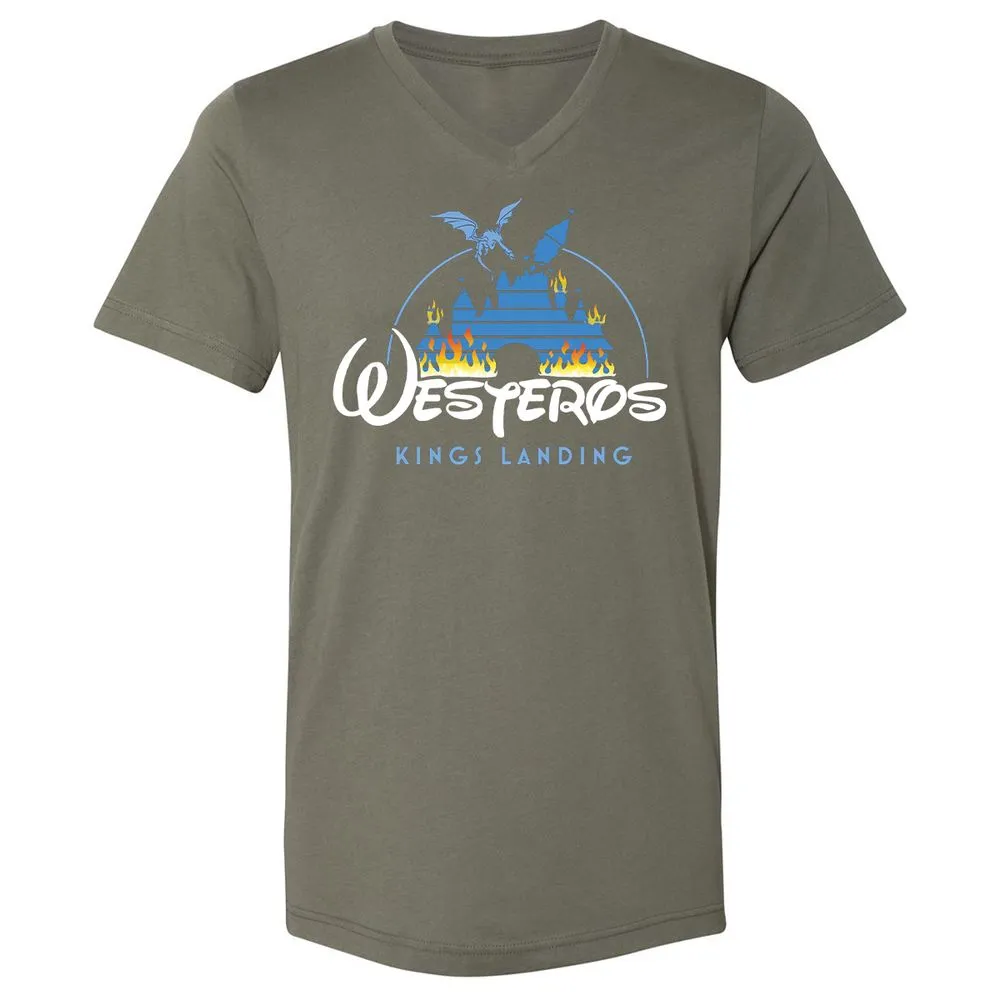 Unisex V-Neck T-Shirt - UCTALBPQ - Military Green - 10