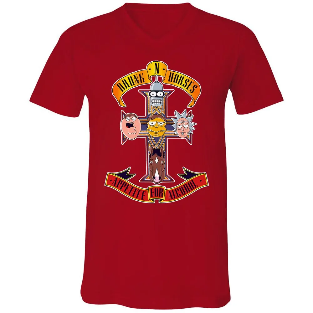 Unisex V-Neck T-Shirt - 48UHCCNW - Red - 3