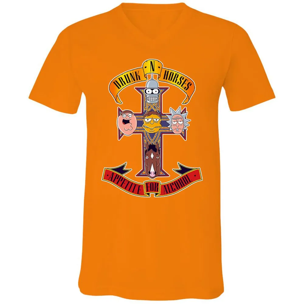 Unisex V-Neck T-Shirt - 48UHCCNW - Orange - 11