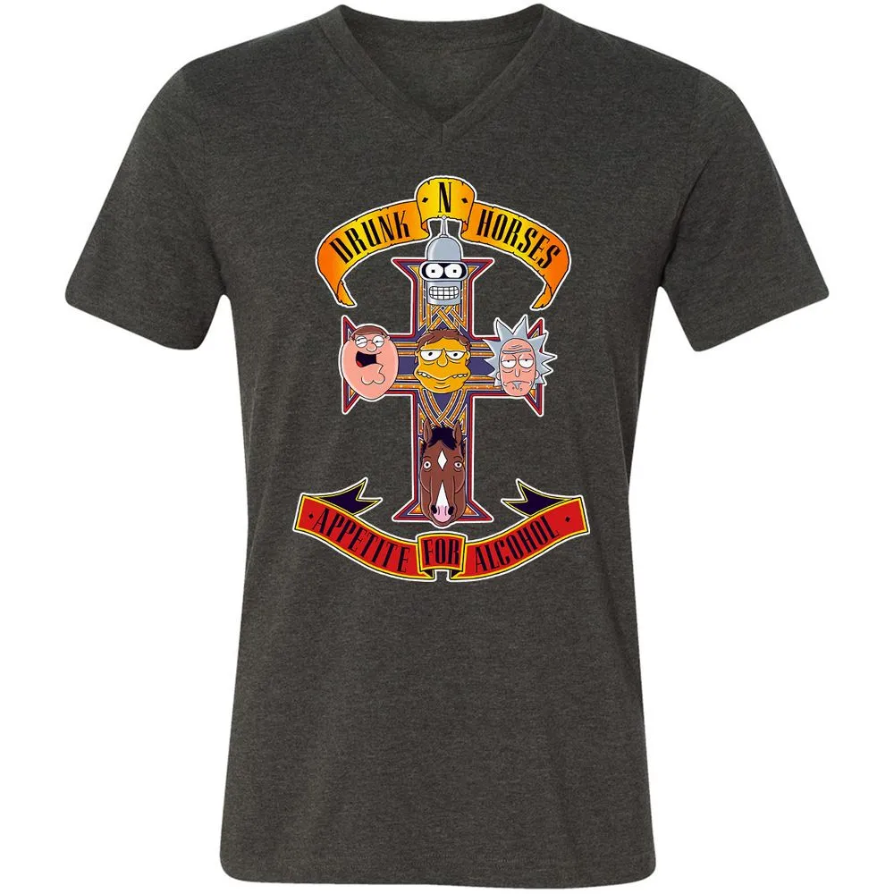 Unisex V-Neck T-Shirt - 48UHCCNW - Dark Grey Heather - 8