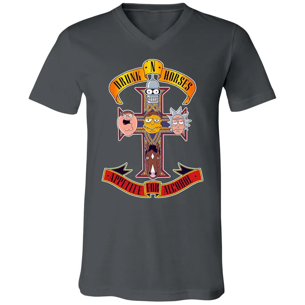 Unisex V-Neck T-Shirt - 48UHCCNW - Asphalt - 12