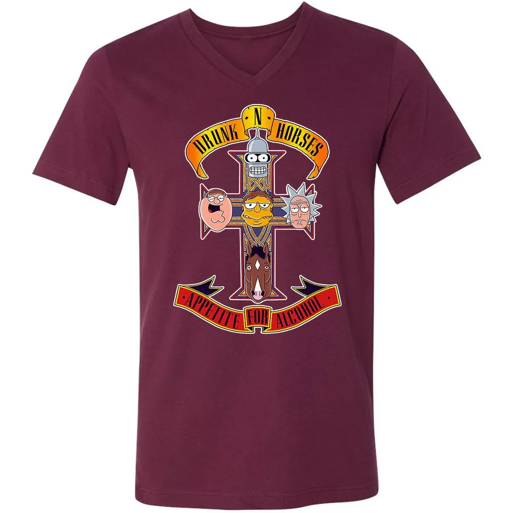 Unisex V-Neck T-Shirt - 48UHCCNW - Maroon - 6