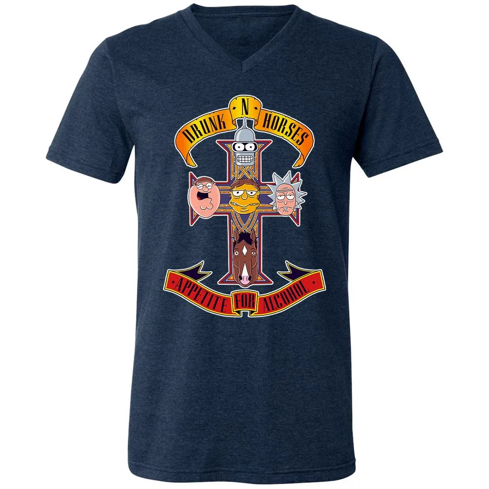 Unisex V-Neck T-Shirt - 48UHCCNW - Heather Navy - 15