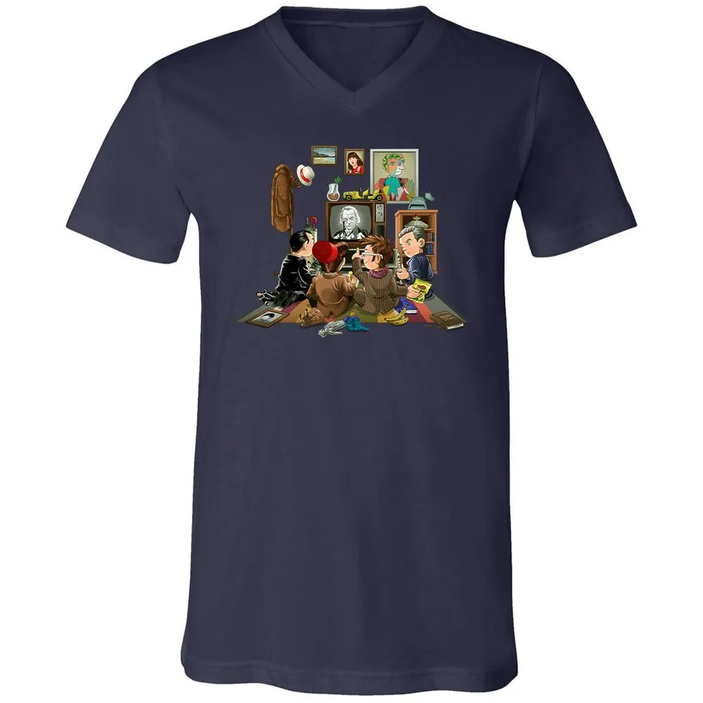 Unisex V-Neck T-Shirt - XZ6L4SJY - Navy - 2