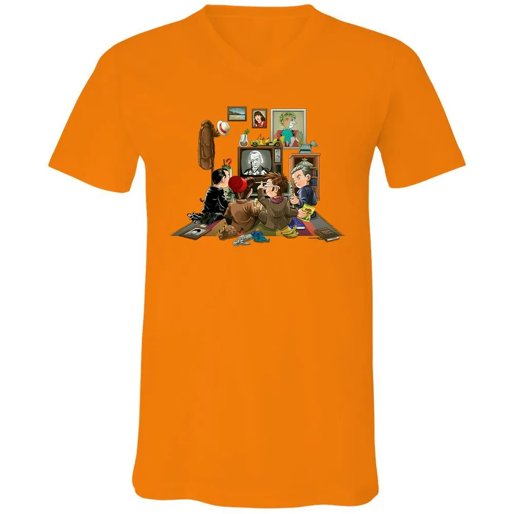 Unisex V-Neck T-Shirt - XZ6L4SJY - Orange - 11