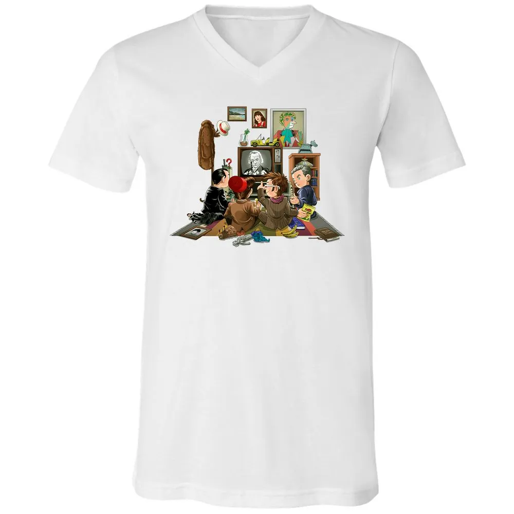 Unisex V-Neck T-Shirt - XZ6L4SJY - White - 5