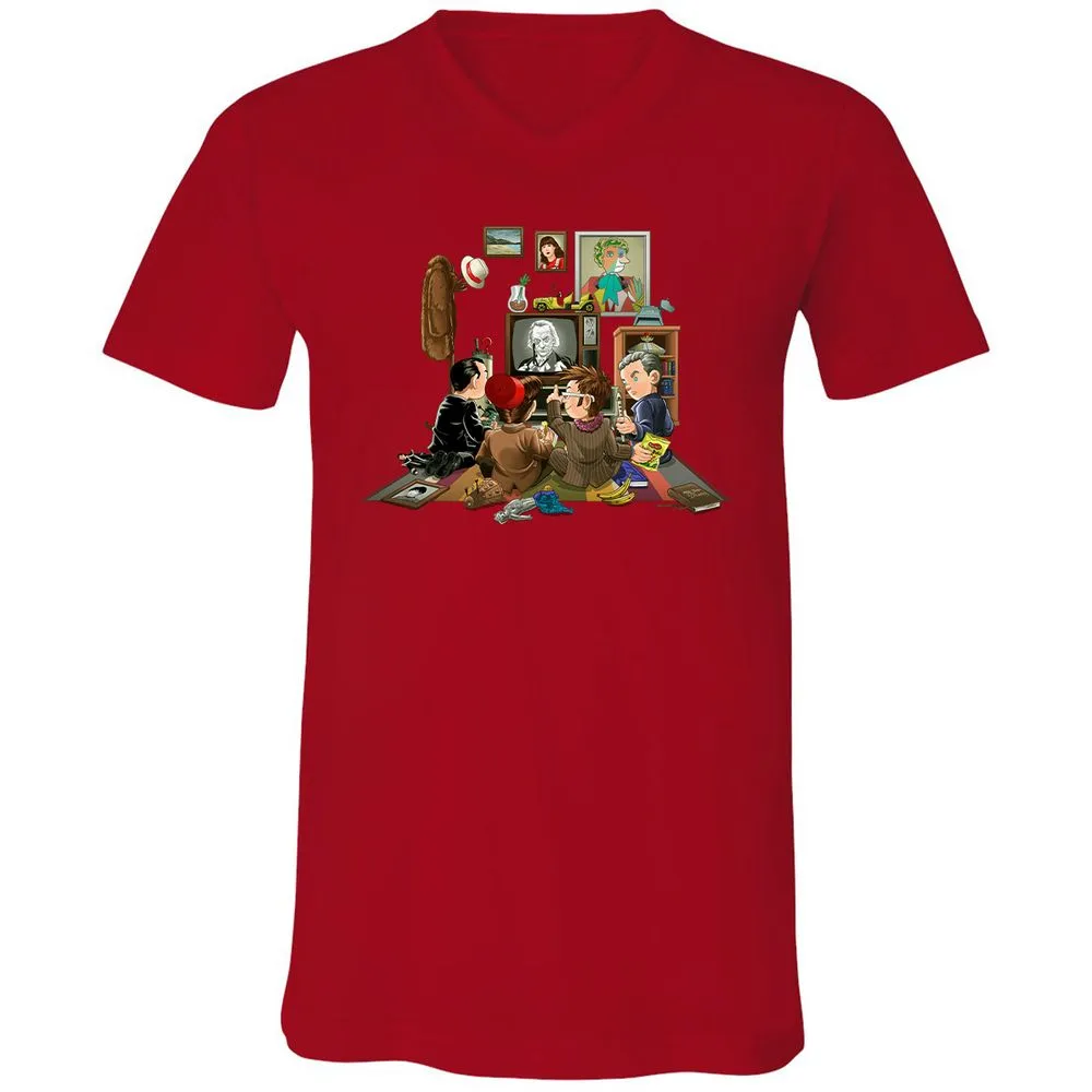 Unisex V-Neck T-Shirt - XZ6L4SJY - Red - 3