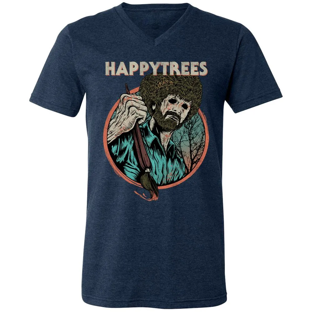 Unisex V-Neck T-Shirt - 8T4WKMW5 - Heather Navy - 15
