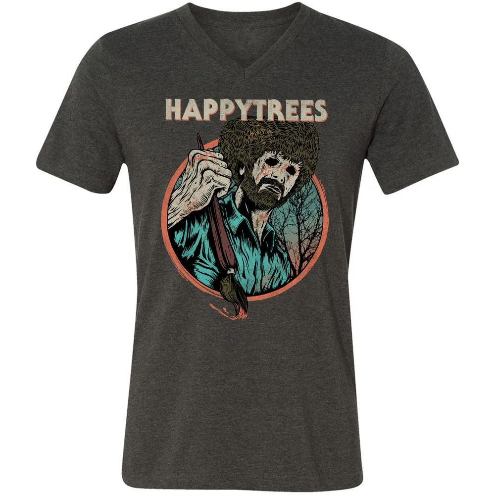 Unisex V-Neck T-Shirt - 8T4WKMW5 - Dark Grey Heather - 8