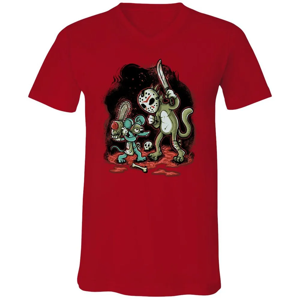 Unisex V-Neck T-Shirt - Y1M316Y4 - Red - 3