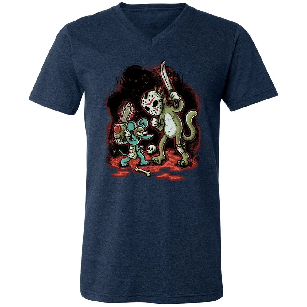 Unisex V-Neck T-Shirt - Y1M316Y4 - Heather Navy - 15