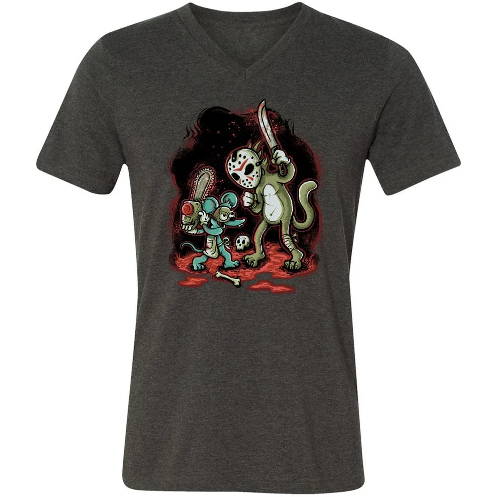 Unisex V-Neck T-Shirt - Y1M316Y4 - Dark Grey Heather - 8
