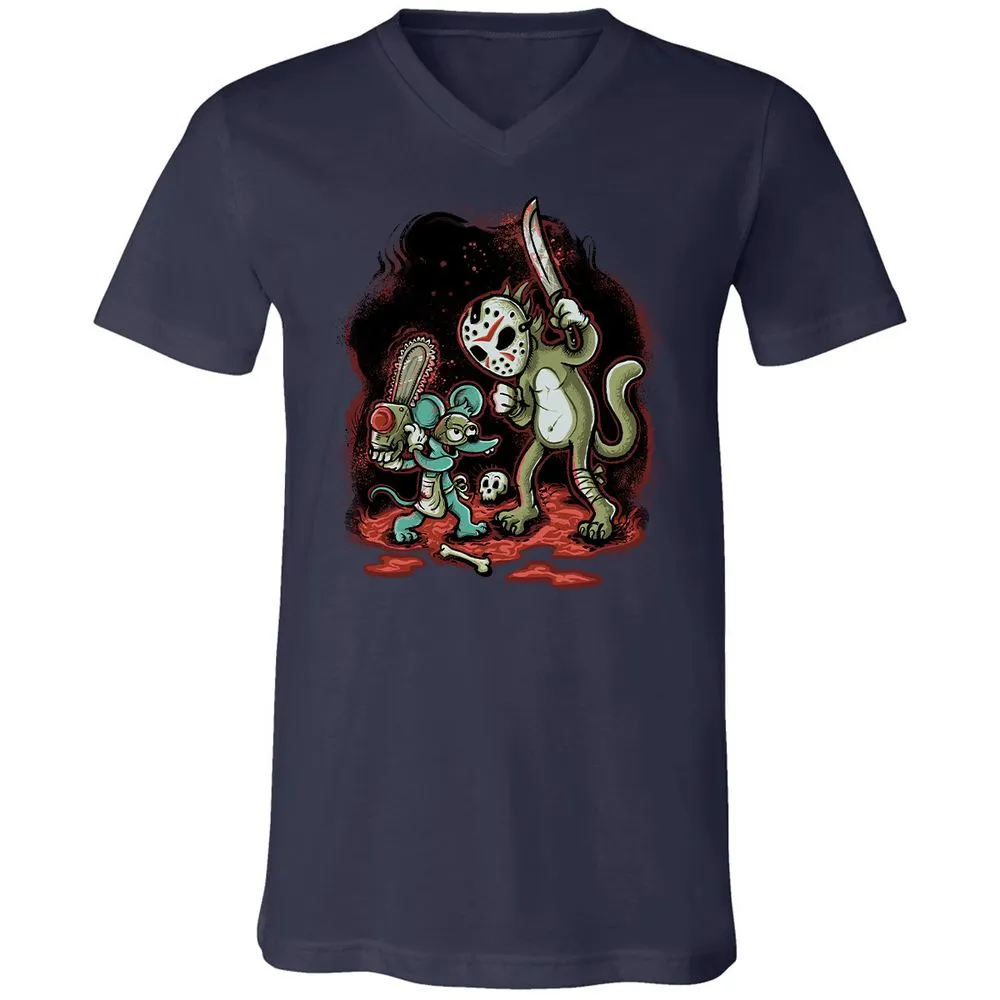 Unisex V-Neck T-Shirt - Y1M316Y4 - Navy - 2