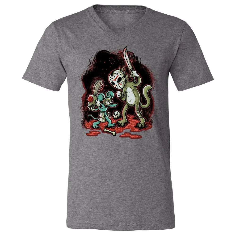 Unisex V-Neck T-Shirt - Y1M316Y4 - Deep Heather - 13