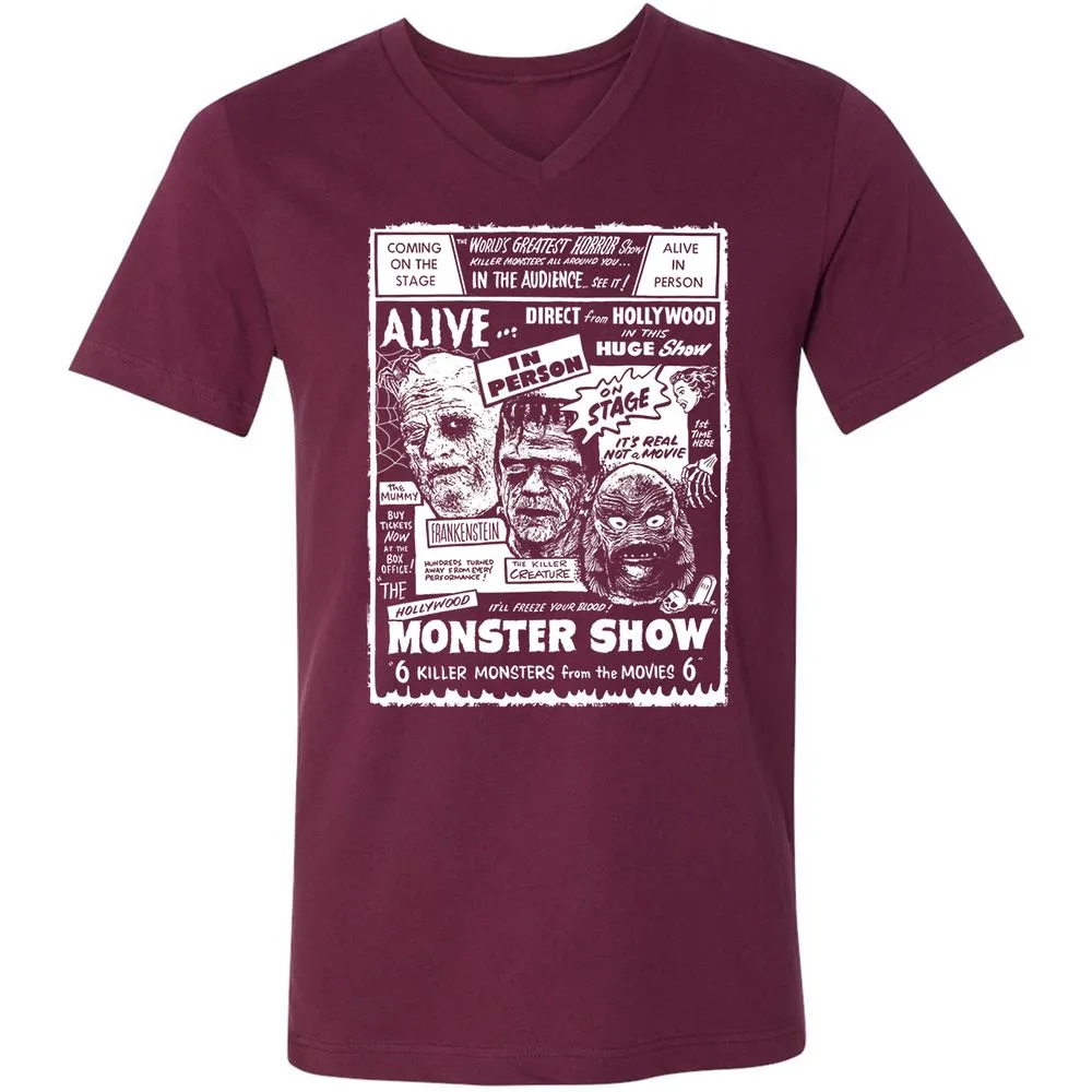 Unisex V-Neck T-Shirt - KCURS8MW - Maroon - 6