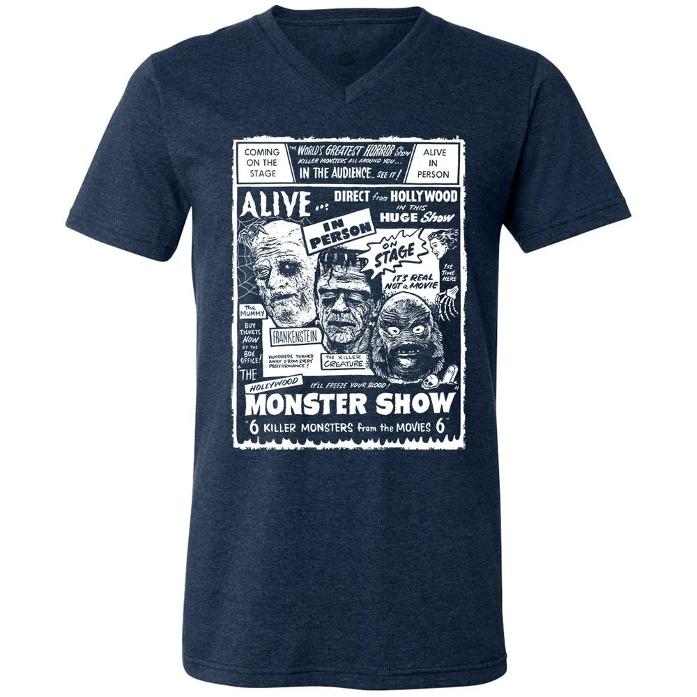 Unisex V-Neck T-Shirt - KCURS8MW - Heather Navy - 15