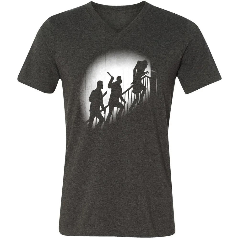 Unisex V-Neck T-Shirt - 985RYNUX - Dark Grey Heather - 8