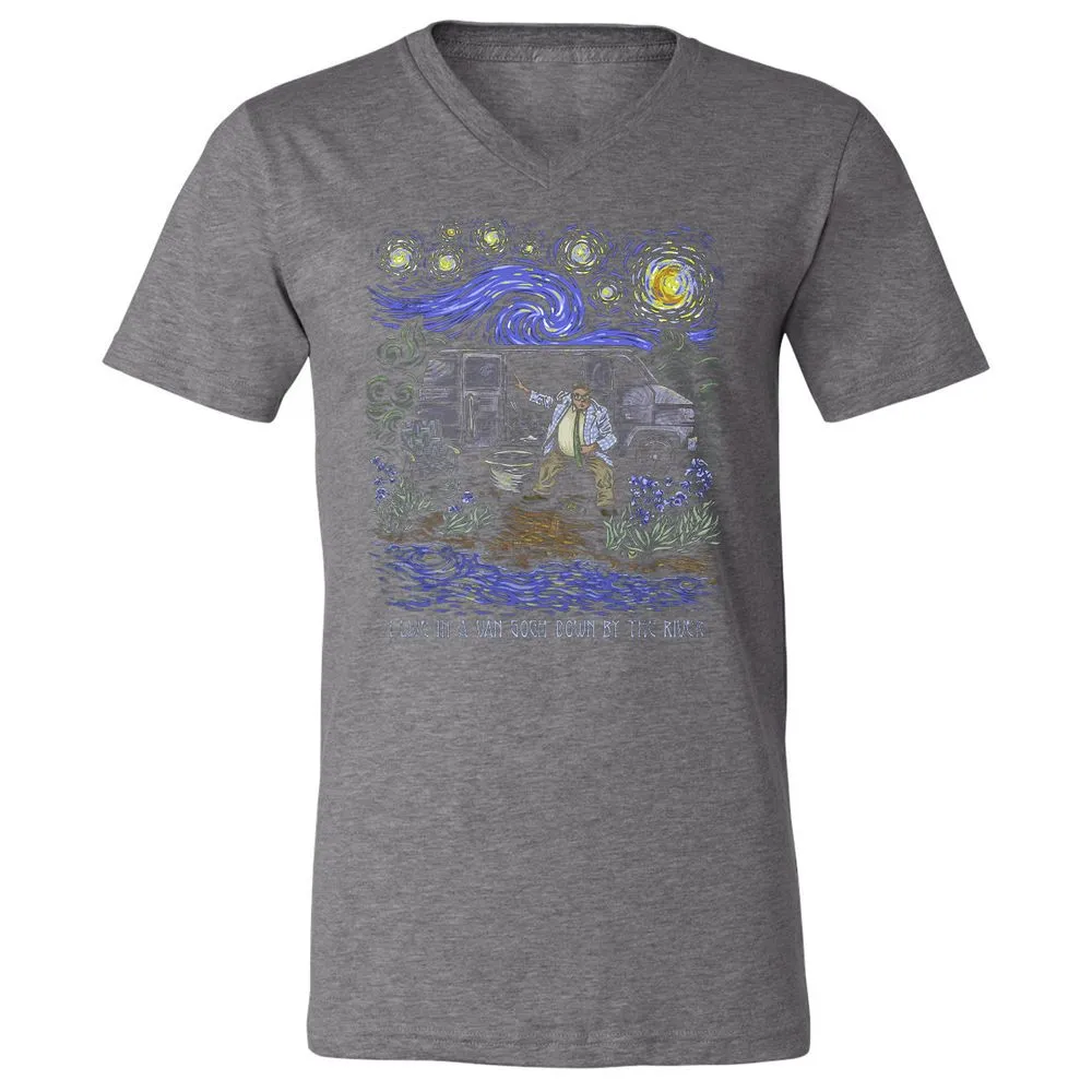 Unisex V-Neck T-Shirt - EXMMWNKE - Deep Heather - 13
