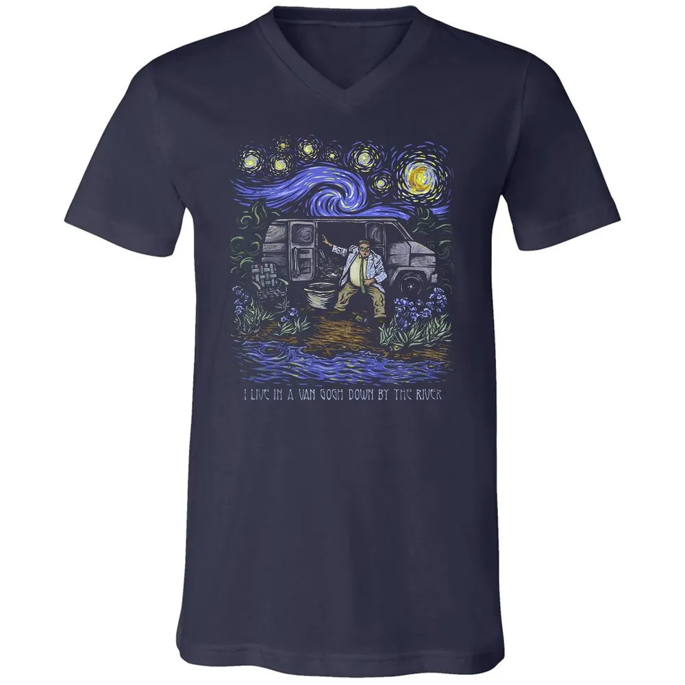 Unisex V-Neck T-Shirt - EXMMWNKE - Navy - 2