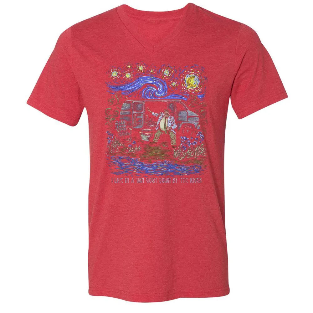 Unisex V-Neck T-Shirt - EXMMWNKE - Heather Red - 16
