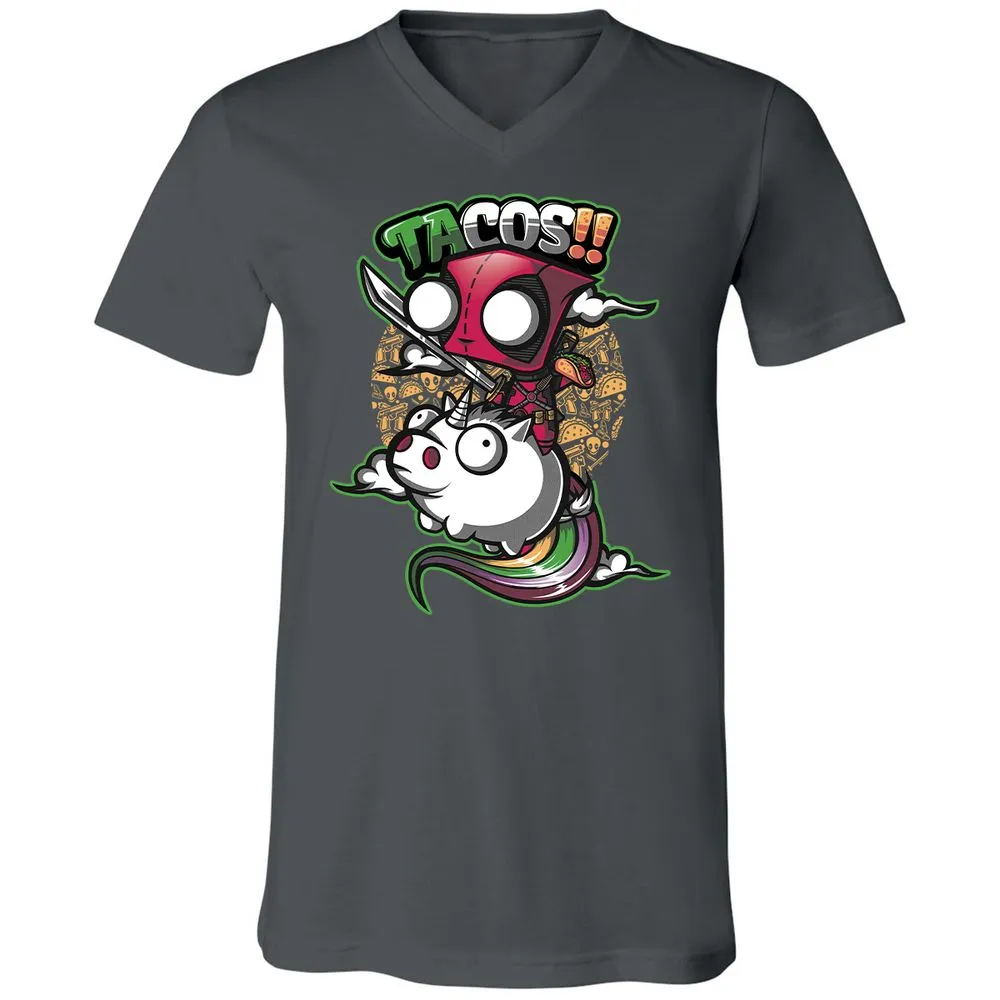 Unisex V-Neck T-Shirt - HBZCTNRH - Asphalt - 12