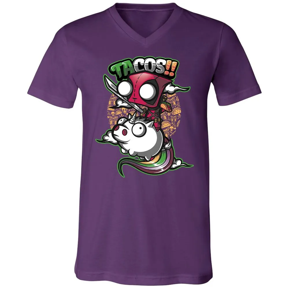 Unisex V-Neck T-Shirt - HBZCTNRH - Team Purple - 9