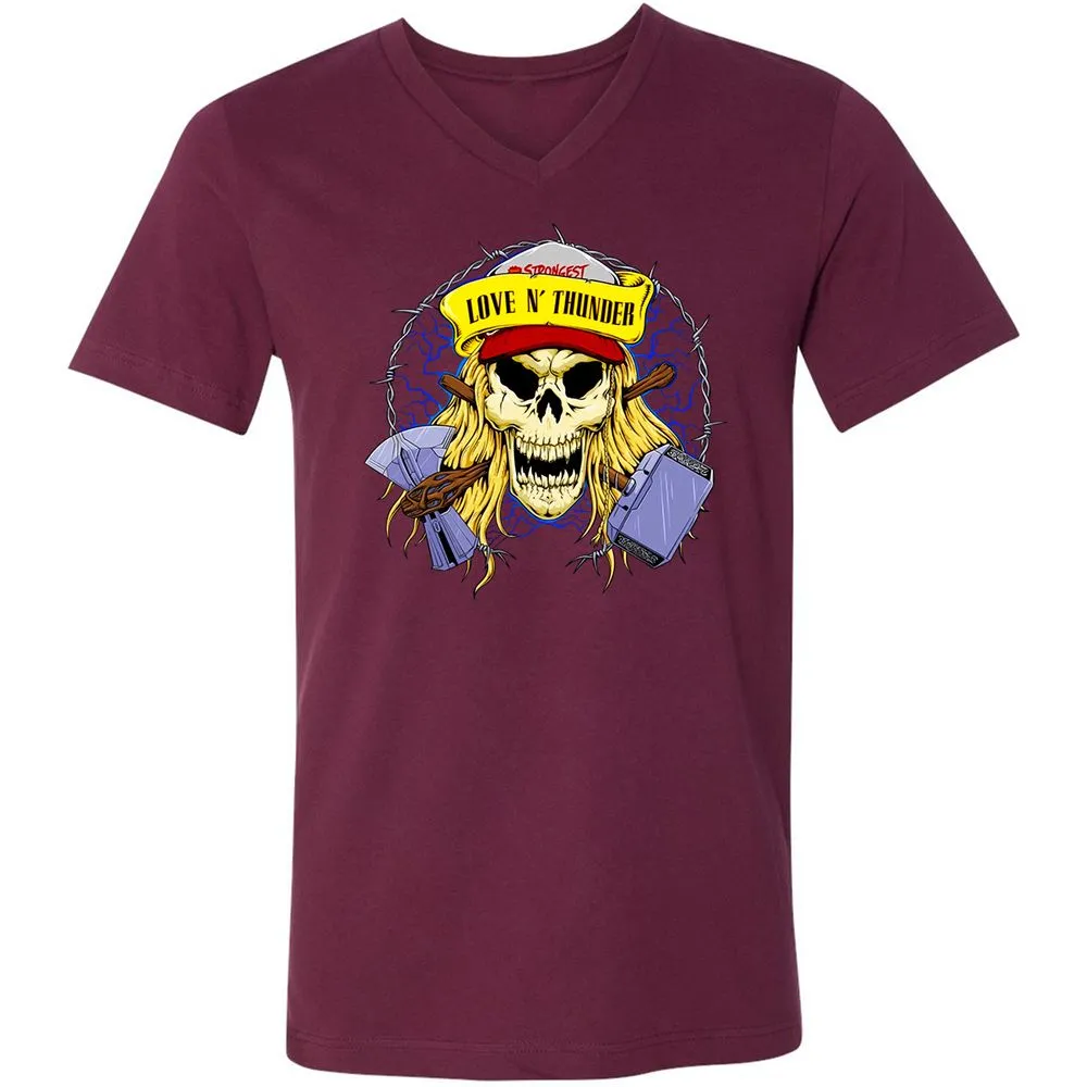 Unisex V-Neck T-Shirt - QT1H9JAL - Maroon - 6