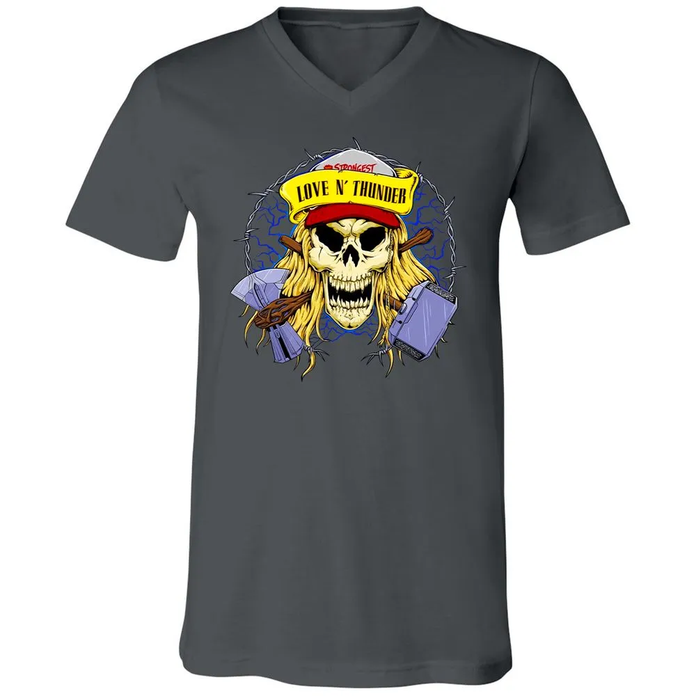 Unisex V-Neck T-Shirt - QT1H9JAL - Asphalt - 12